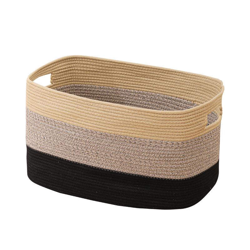Three-Color Hand-Woven Cotton Rope Laundry and