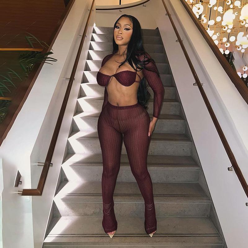 

Летний повседневный однотонный узкий костюм с круглым вырезом и короткими рукавами S дубильная кора