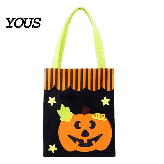 Reinforced Handle Candy Totes Halloween Bag, Cute Pumpkin Ghost Tote for Kids, Spooky Festive Party Favor Cartoon Pattern Treat Bag Party,