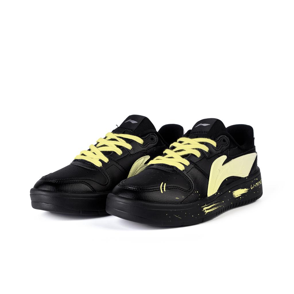 Li Ning Chaussures de Skateboard Antidérapantes Amortissantes Résistantes à l'Abrasion Basse pour Homme Noir Jaune AGCU515-5(Équipe345-)