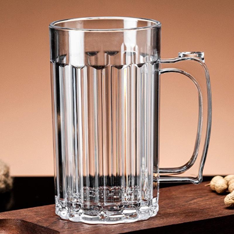 Acrylic Beer Cup Household Mug Mugs Drinking Glasses Handles Milk Coffee Juice Water Cup Barware Drinkware For Home Party Bar Ka
