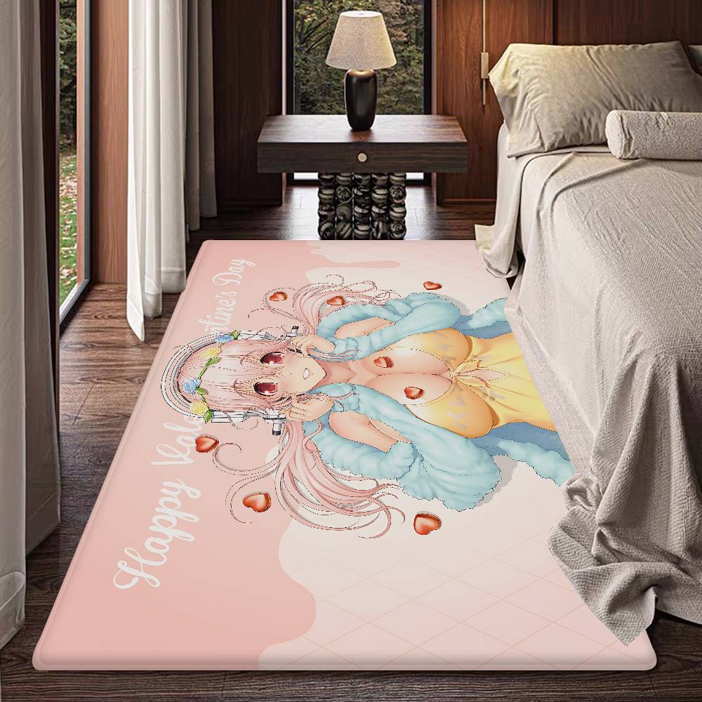 S-Super Sonico Hallway Carpet INS Style Soft Bedroom Floor House Laundry Room Mat Anti-skid Bedside Area Rugs