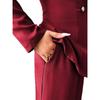 Women's Tailored V-Neck Blazer and Wide Leg Pants Suit Set