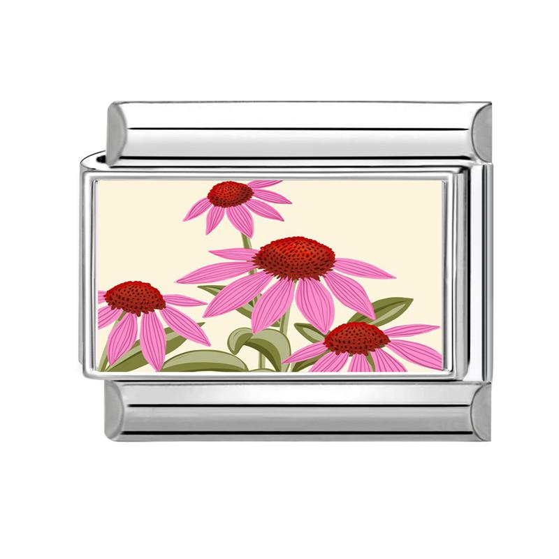 Romantic Flower Purple Flower Hyacinth Italian Charms Fit 9mm Stainless Steel Bracelet DIY Jewelry Gift