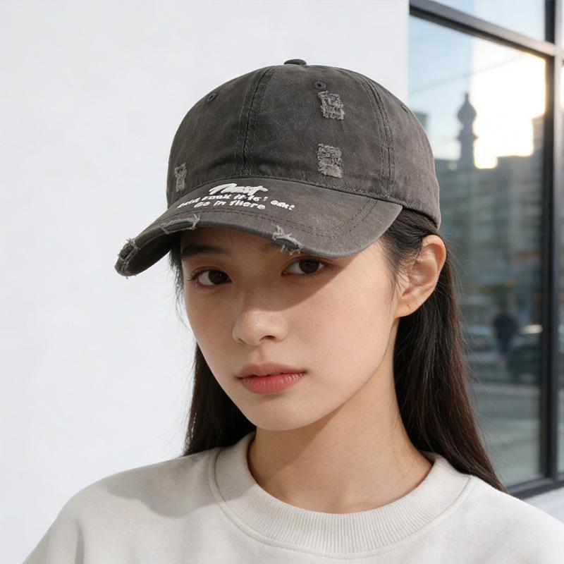 Baseball cap women's spring and summer new letter visor face small versatile cap