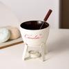 Fondue Pots Set for Chocolate,Cheese,Candy Mini Ceramic Fondue Pots with Fork Birthday Gift Ceramic Butter Warmers Set