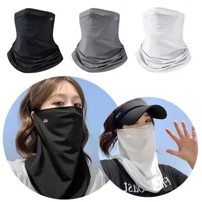 Summer Sunscreen Ice Silk Mask Neck UV Protection Face Cover Sunscreen Face With Brim Outdoor Cycling Sun Protection Hats Caps