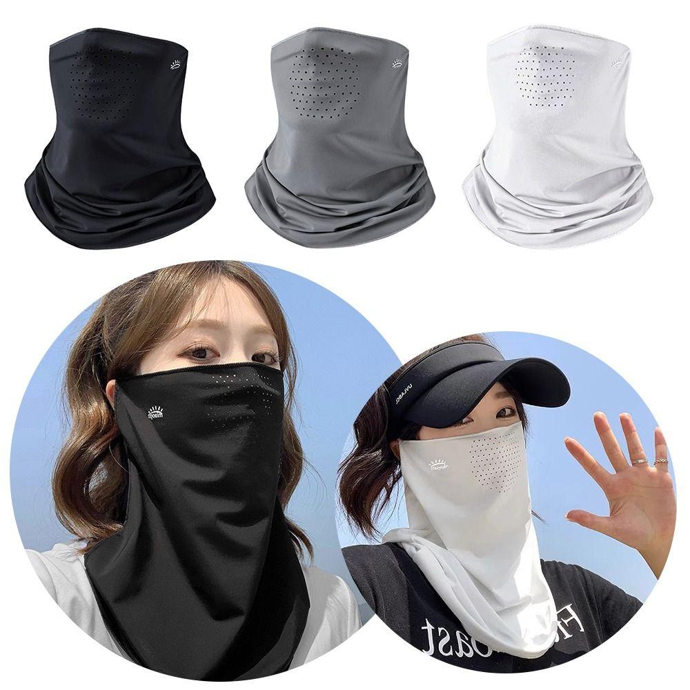 Breathable Ice Silk Sunscreen Masks Sunproof Long Neck Covers New Full Head Mask  Summer