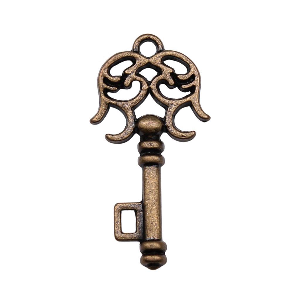 Simple Skeleton Key Charms Multi Color Alloy Pendants For Vintage Themed Jewelry