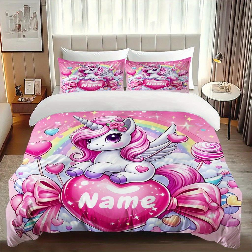 Customization unicorn Duvet Cover Set Bedding Universal, Cute Printed Cartoon Quilt Cover Comforter Sets Home