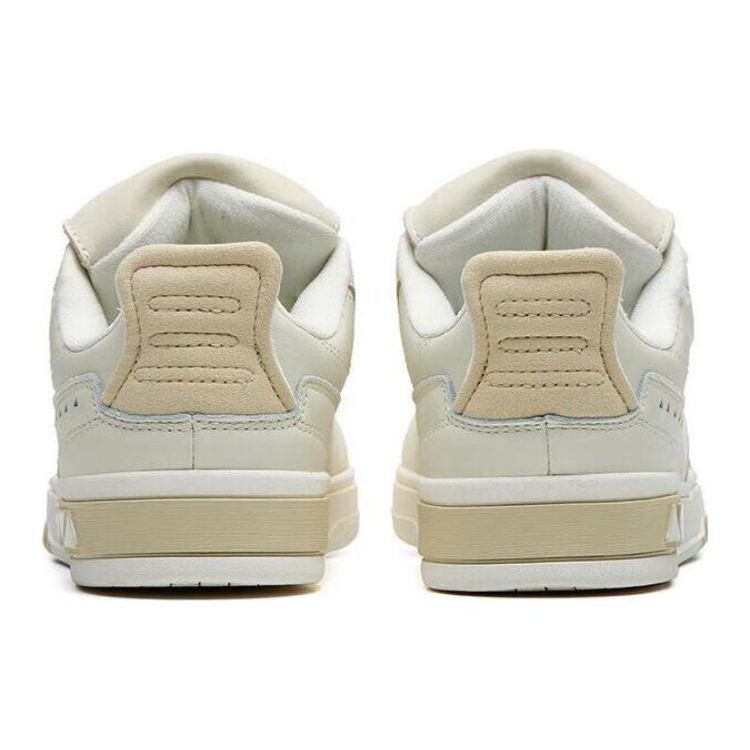 Anta Aoyu Non-Slip Shock Absorption Low-Top Skate Shoes Women Skate Shoes White Yellow 122238073-2