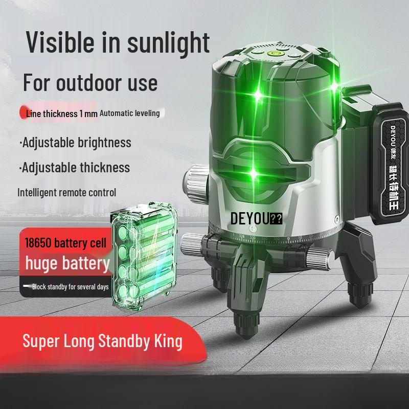 High-Precision Infrared Green Light Leveler with Remote Control and Auto Leveling