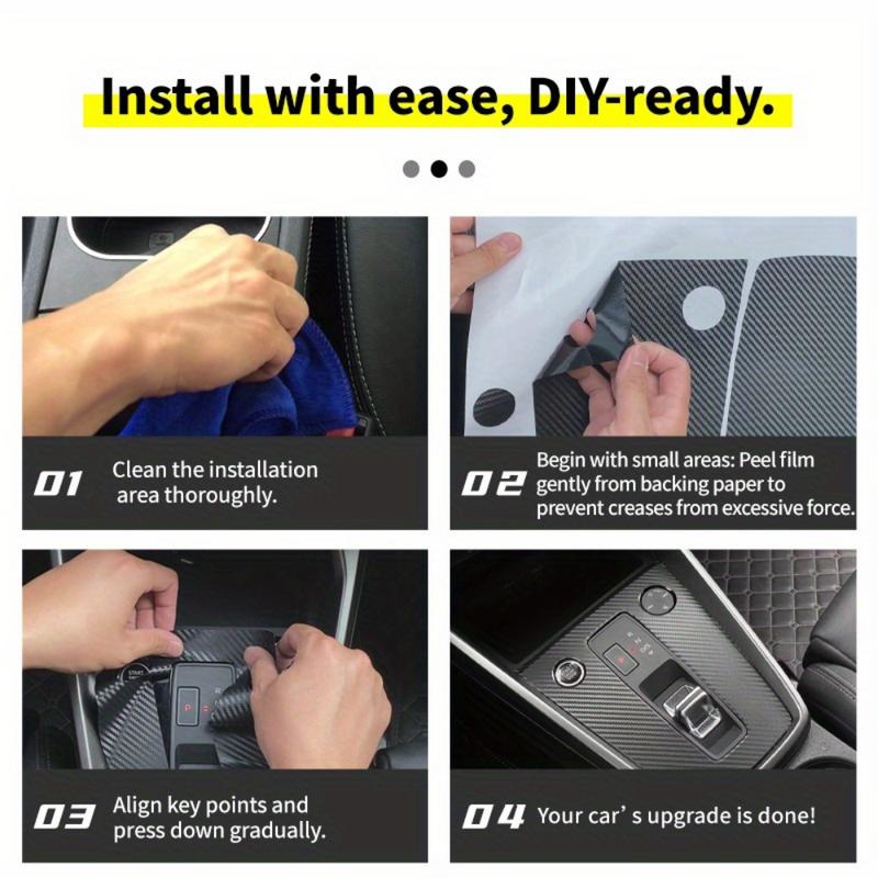 För Honda CR-V 2017- Bilens Mittkonsol PVC Kolfiber Skyddsfilm Reptålig Reparationsfilm Bilinteriörtillbehör