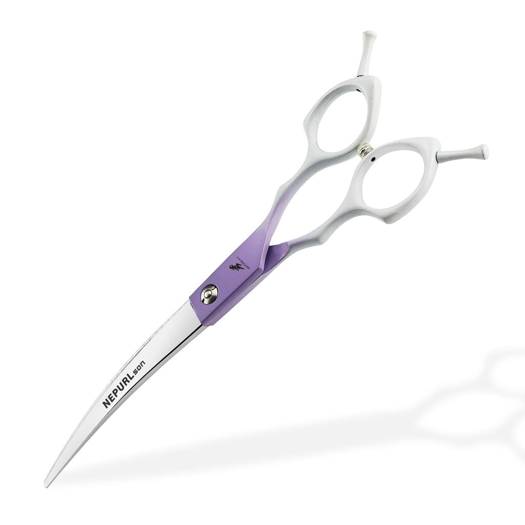 6.5 Inch, Color Double Tail, Split Maiden Handle, Pet Scissors, Pet Curved Scissors