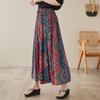 Cotton Satin Plus Size High Waist Vintage Summer Casual Loose Long Woman Skirt