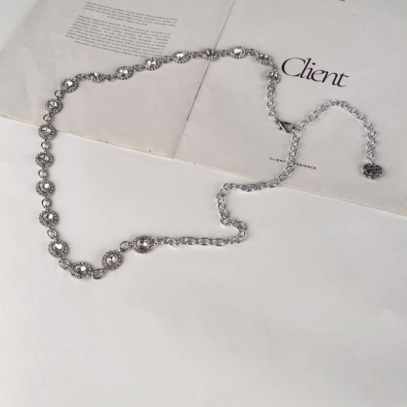 Mei Diamond-encrusted metal women's waist chain, women's belt, fashiondress skirt decoration with rhinestones
