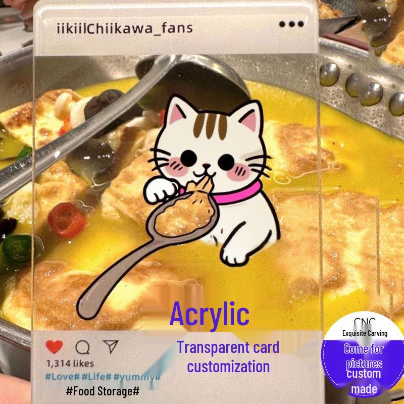 Acrylic Transparent Customizable Card for Food Photography, Celebrity Photos, or Anime Cartoon Frames