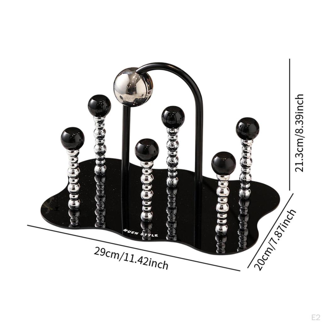 6 Cup Drainer Drying Rack Drinking Glass Mugs Holder for Countertop Tabletop
