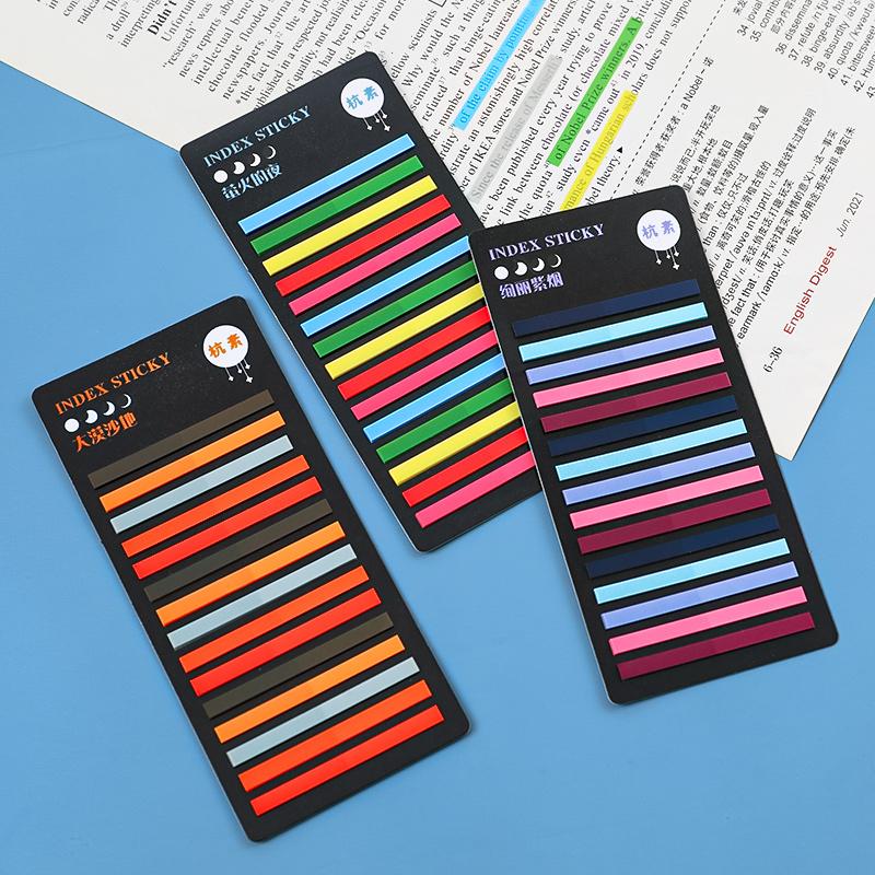 1pcs Fine Index Paste Stickers Set 300 Sheets PET Transparent Memo Pad Book Tag Spot Marker Office School