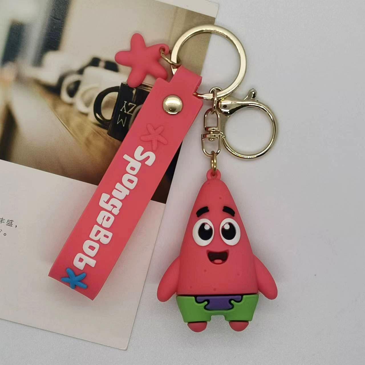 Cross Border Creative Cartoon SpongeBob SquarePants Octopus Doll Keychain Bag Car Keychain Accessories Wholesale Anime Cartoon