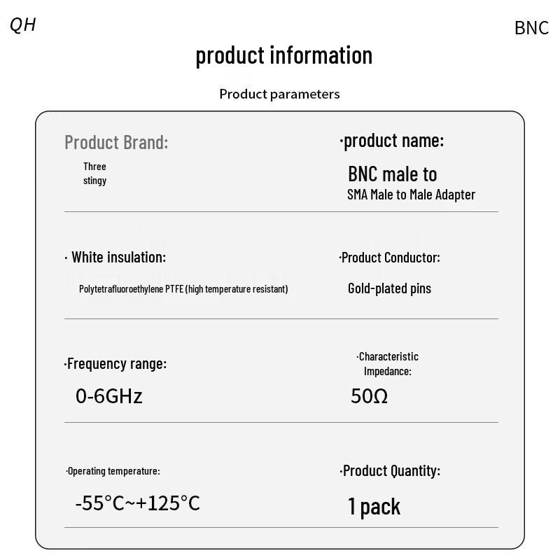 BNC Male to SMA RF Coaxial Adapter