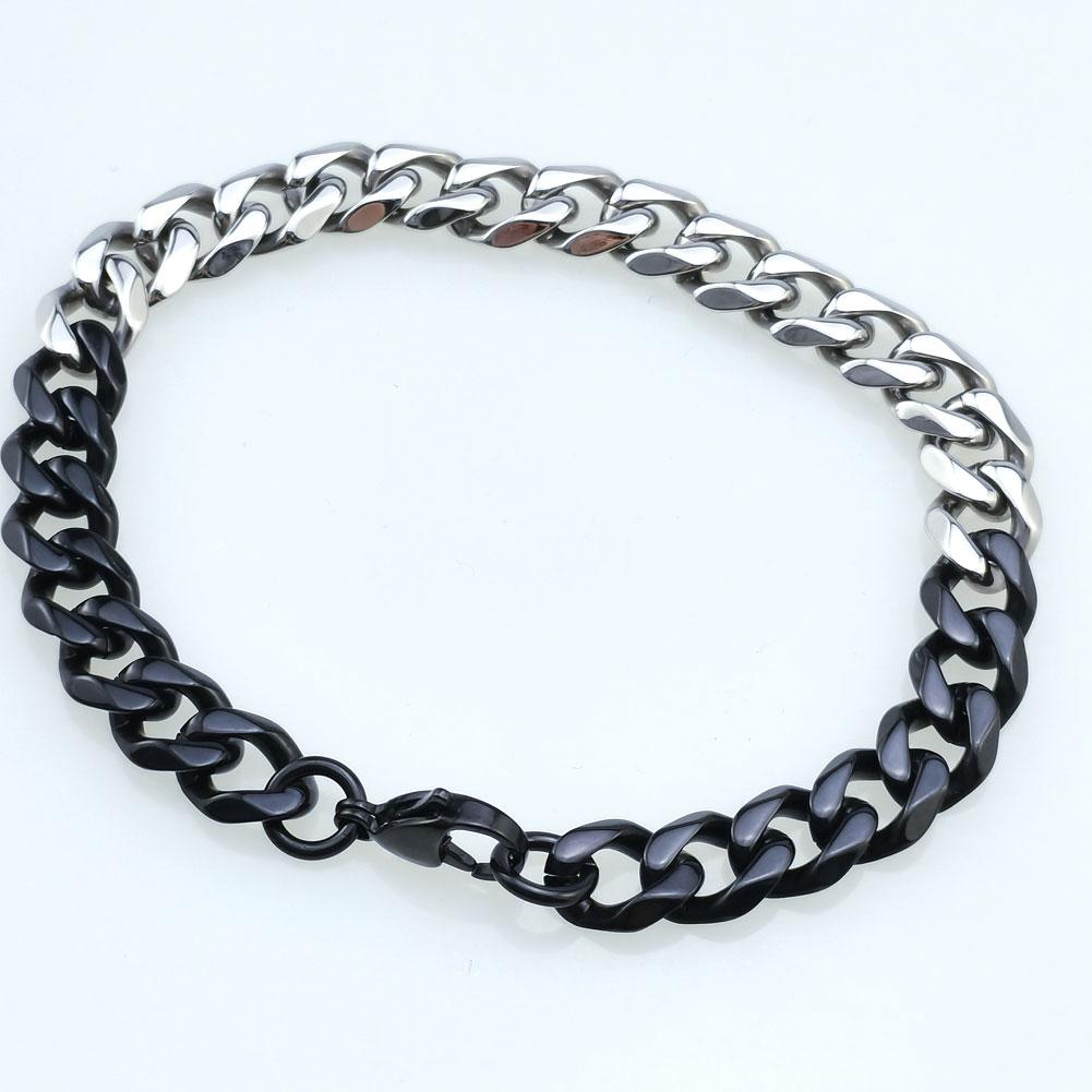 New 316L Stainless Steel Black and Primary Color Dual Hip Hop Bracelet Anklet
