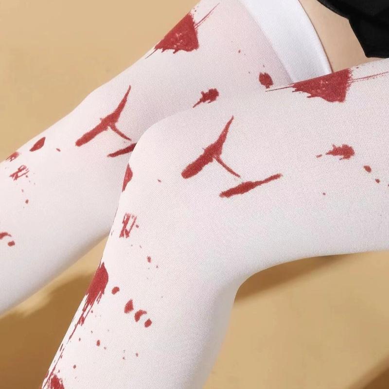 Halloweenkostyme for kvinner Fest Maskeradeklær Blodige sokker Sykepleierstrømper Blodig Zombieblod Halloween Cosplay-sokker