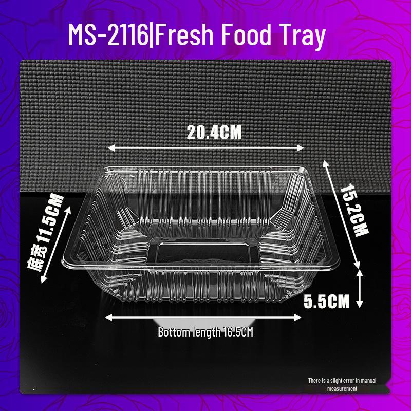 Transparent Disposable Fruit & Vegetable Tray - Fresh Food Packaging Box Without Lid
