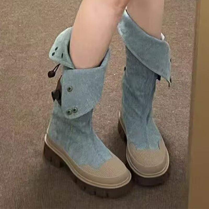 Flats Women Cowboy Boots Knee High Designer Shoes Autumn Dress Woman Boots 2025 New Goth Gladiator High Botas De Mujer