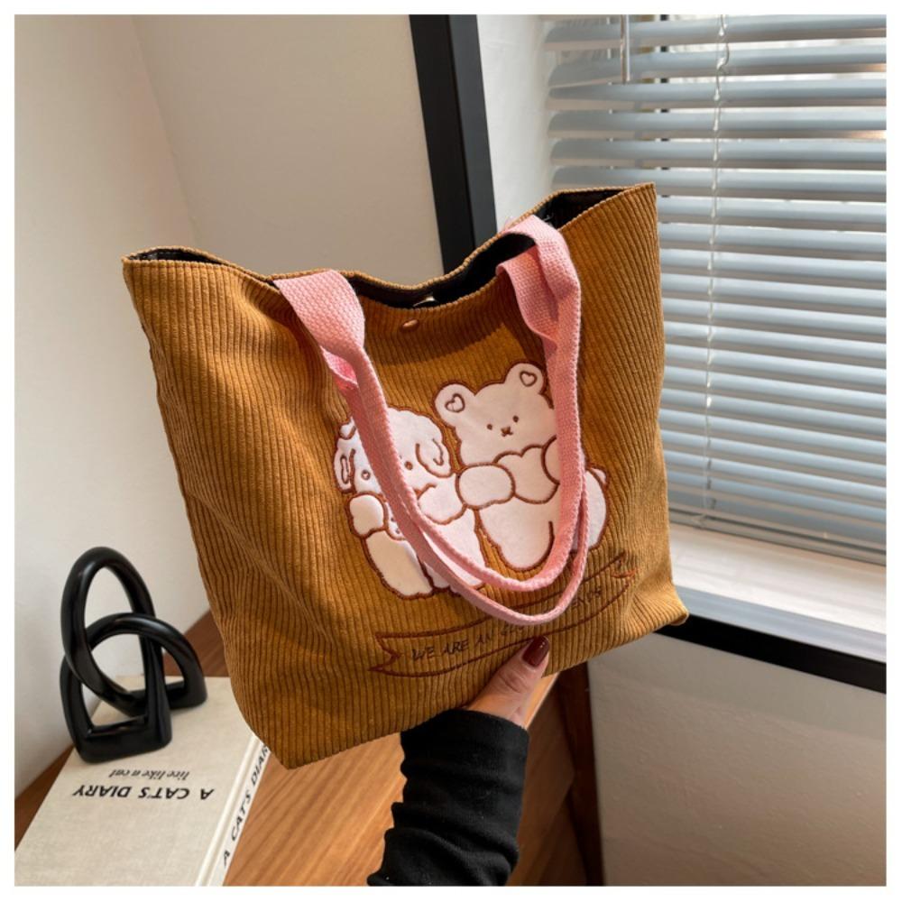 

Плюшевые сумки с медведем и вышивкой, квадратная форма, студенческая сумка для обеда, милая сумка на плечо