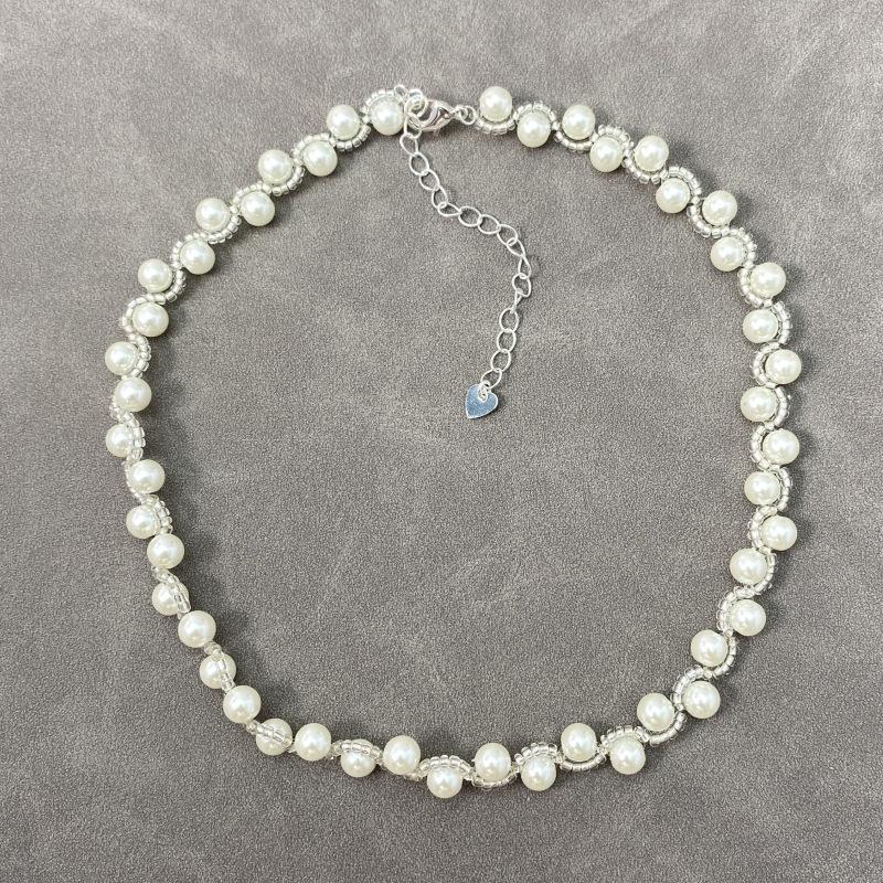 Meier Large and small pearl necklace easiest for matchelegant palace style clavicle chain necklace