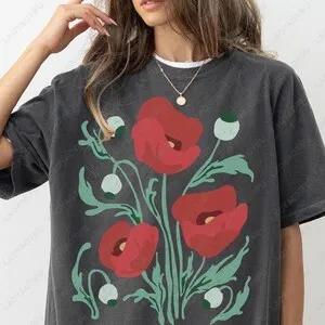 Wildflower for Women Graphic Tees Vintage Cottage Floral TShirt Nature Lover Gift Boho Gardening Shirt Funny Print Cotton Tops