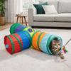 Colorful Folding Cat Tunnel Toys Interactive Pet Collapsible Tube Toy Cat Hiding Cave  Training