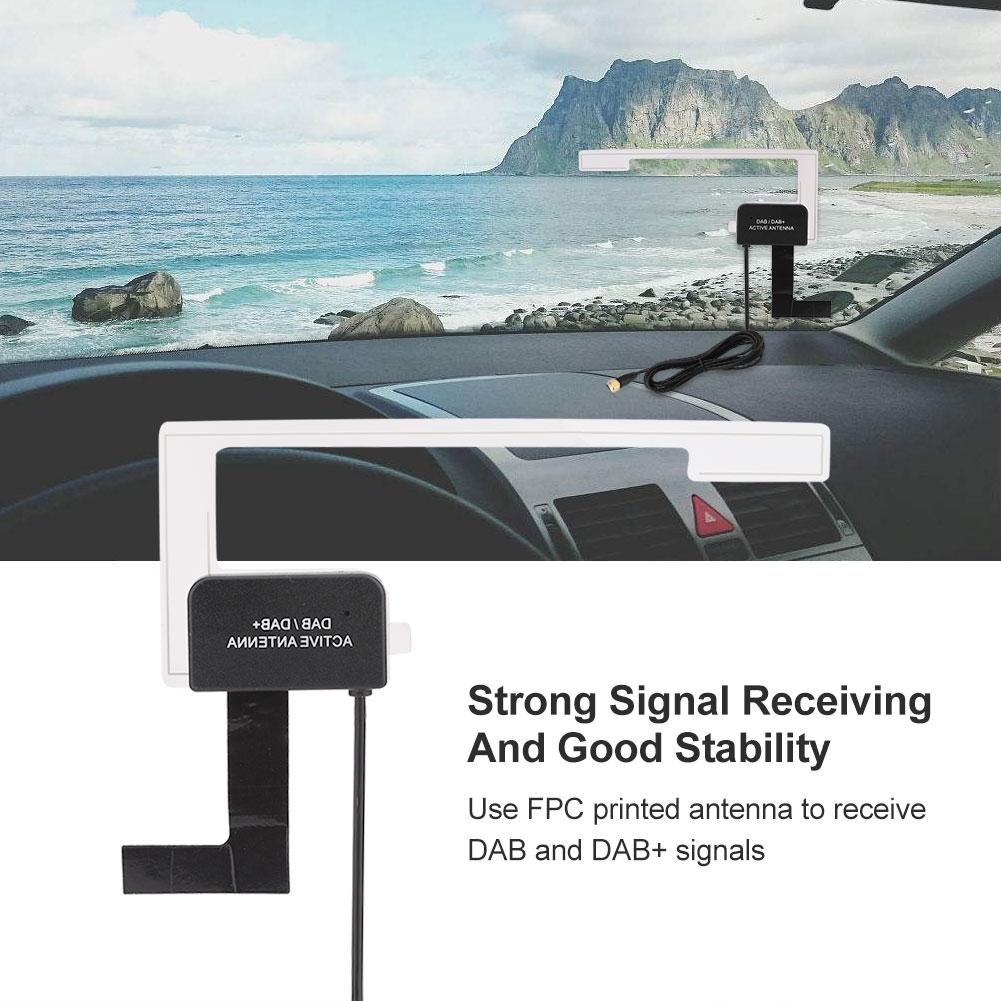 DAB Digital Car Radio Aerial Antenna Glass Mount SMA Male Plug
