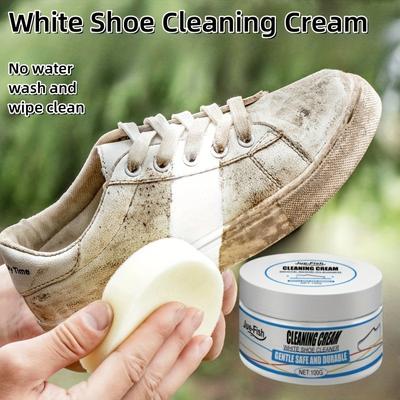 Kit di crema per la pulizia delle scarpe con spugna per scarpe da ginnastica in tela scarpe bianche pulizia profonda 100g