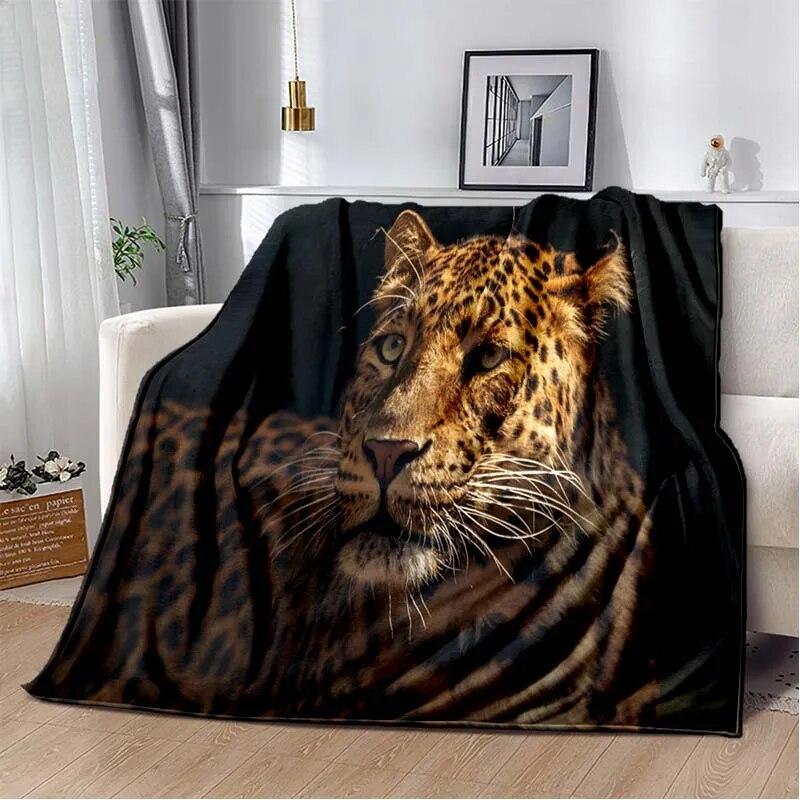 3d Tier Gepard Leopard Cartoon Blanket for Bed Picnic Blanket Sofa Thin Blanket Air Conditioning Blanket Customized Blankets