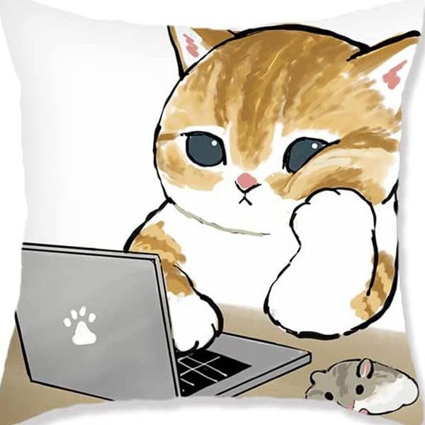 Nordic Cartoon Animal Pillow Cover Cute Printed Linen Pillow Home Ornament Sofa Car Premium Durable Quality Useful