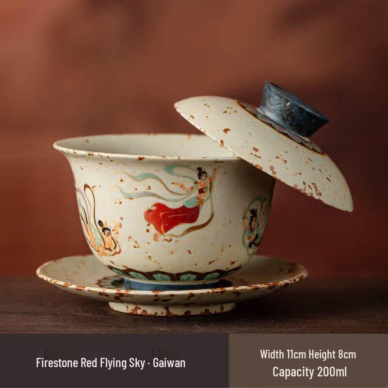 Qiwei Anti-Scald Ru Kiln Ceramic Gaiwan