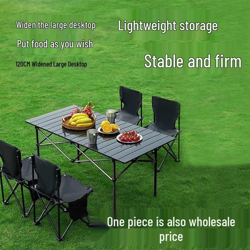 Portable Folding Table and Chair Set for Camping, Picnics, Beach, Barbecue, Car, or Sketching