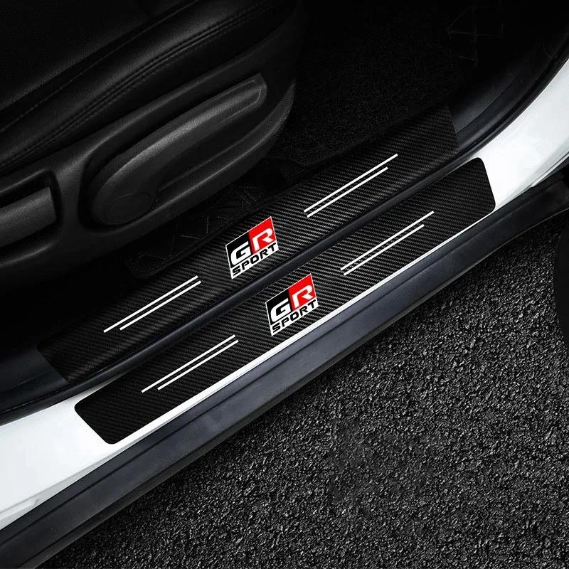 

4Pcs Sill pedal Rear Bumper Protection Stickers For Toyota GR Sport Gazoo Racing Yaris 86 Corolla Hilux Supra C-HR Accessori