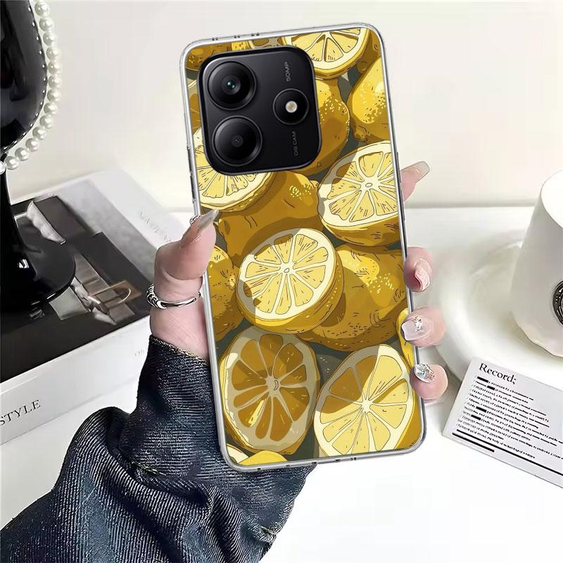 Sommerfrüchte Zitrone Weiche Handyhülle Für Xiaomi Redmi Note 15 14 14S 13 12 Pro Plus 12S 11 11S 11E 10 10S 11T 5G Hüllen Coque Rot