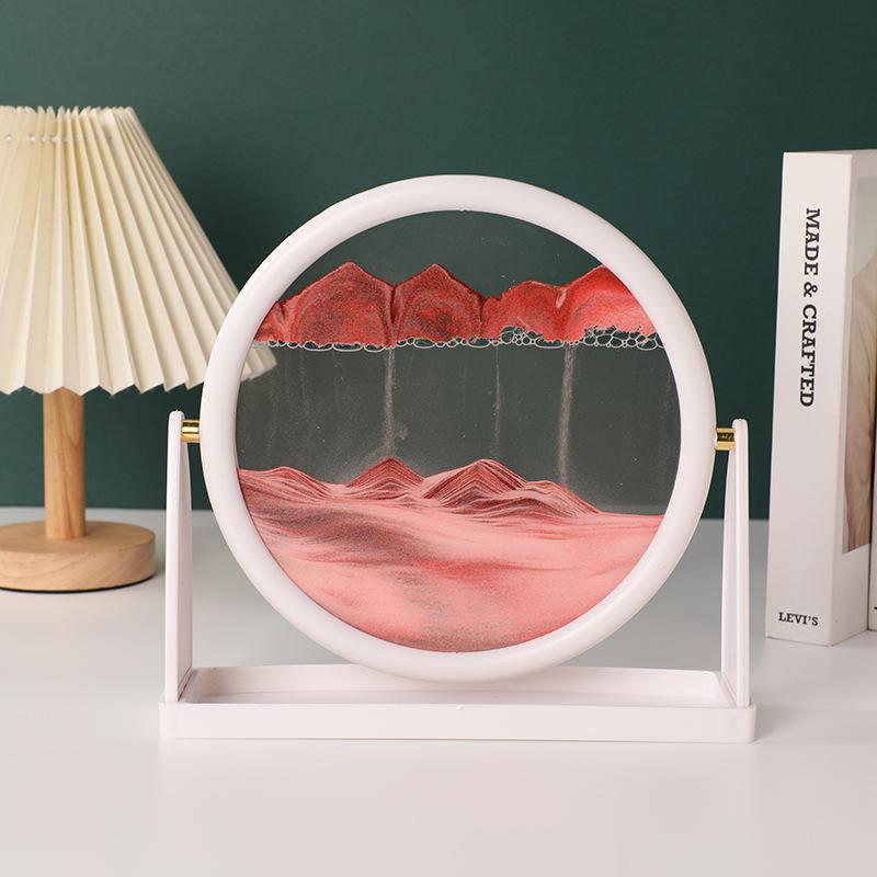Rotatable Sandscape Moving Sand Art Picture Round Glass Deep Sea Quicksand 3D Hourglass Flowing Sand Painting Home Decor Gifts