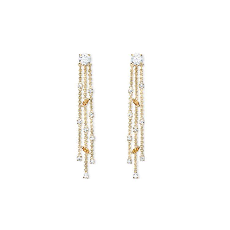 Swarovski Botanical Goddess Tassel Crystal Long Earrings Women earrings 5535791 Gold,F