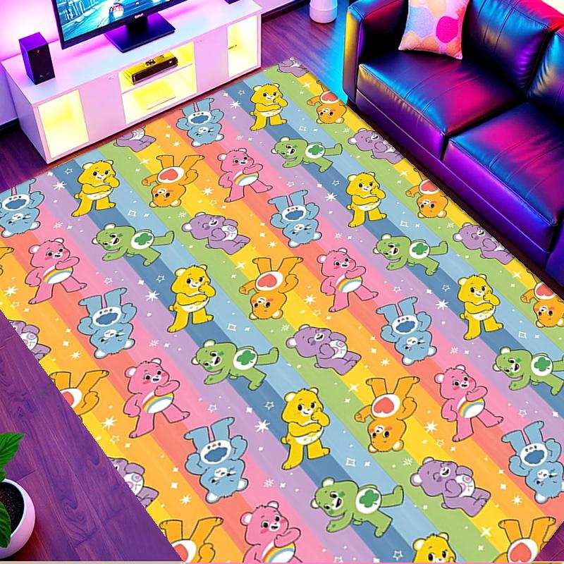 Care Bears Print Rug, Washable Floor Carpet, For Entryway Dorm Laundry Room Office Study, Home Decor Birthday Christmas Gift