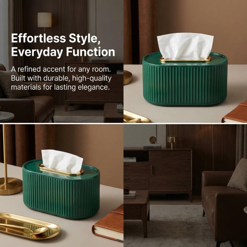Lifting Design Tissue Holder Spring Loaded Storage Box Space Saving Tissue Box Tissue Storage зелёный