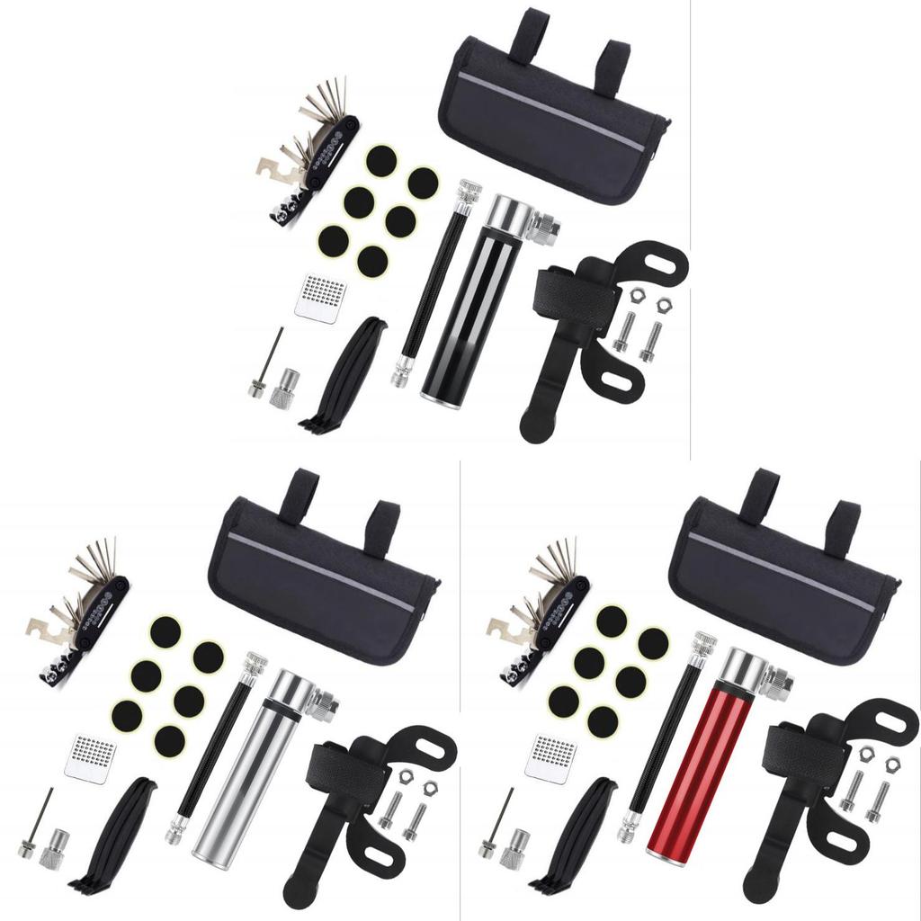 Mountain Bike Portable Aluminum Pump With Repair Kit For Cycling Enthusiasts
