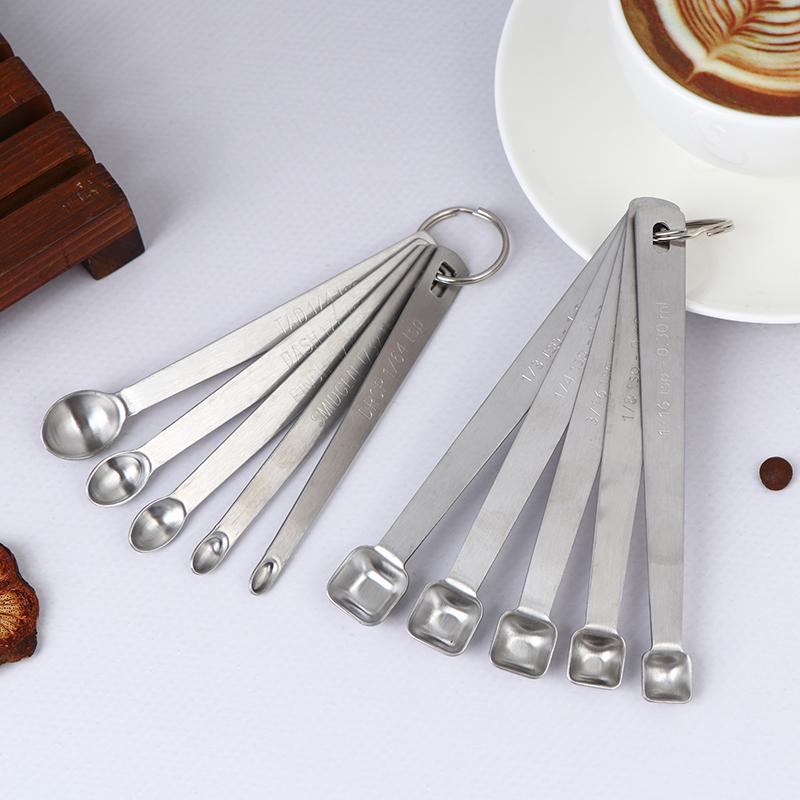 5Pcs/Set Stainless Steel Small Measuring Spoons Seasoning Dry And Liquid Ingredients Kitchen Accurate Cooking Gadgets