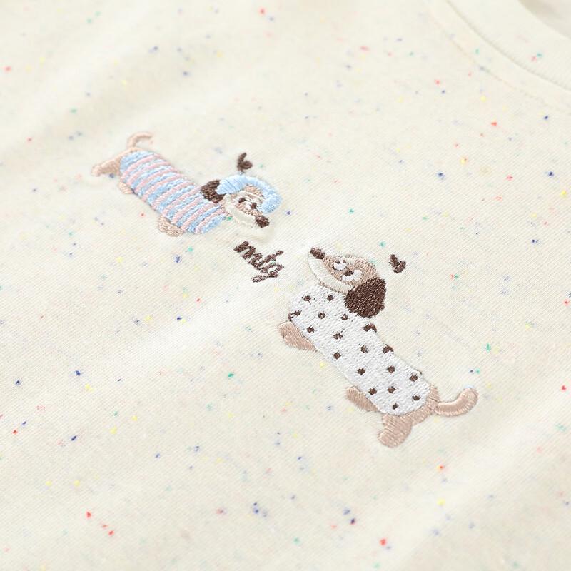 Montagut Girls' Dachshund Print Round Neck Long Sleeve T-Shirt