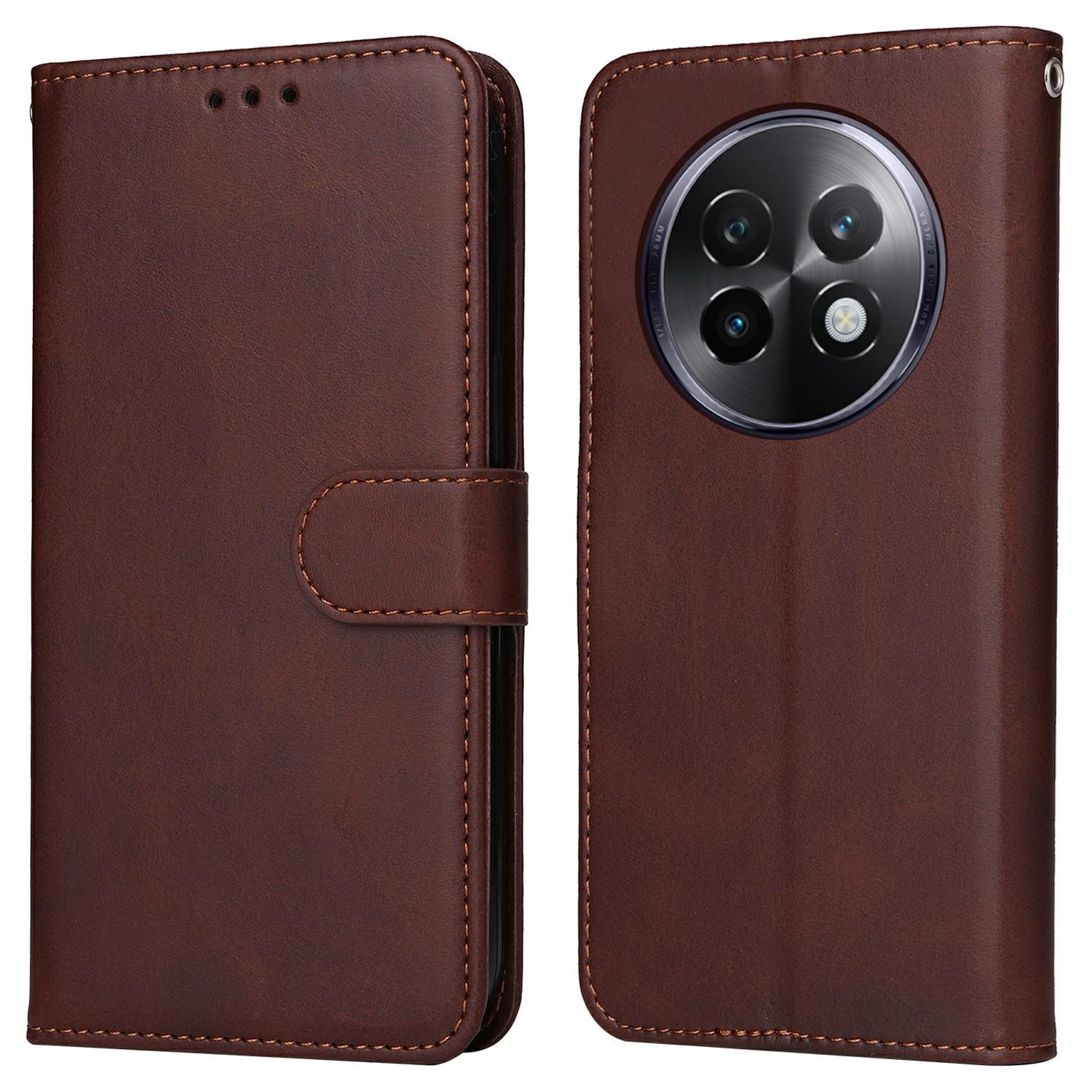 

Для Realme 13+ 5G/13 Pro 5G (Китай) Чехол-кошелек из искусственной кожи, откидной чехол для телефона Brown