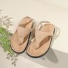 Vintage Toe Flat Sandals 2025 Summer Women's Flip-flops with Skirt Vacation Beach Roman Shoes